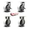 Service Caster 8'' Heavy Duty Semi Steel Cast Iron Wheel Caster Set 2 Brakes 2 Rigid, 4PK CRAN-SCC-KP92S830-SSR-SLB-2-R-2 - alternate 4